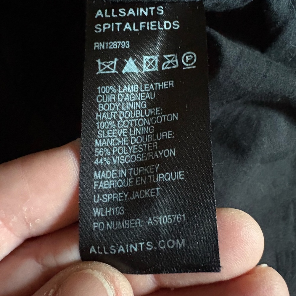 All Saints Dark Brown Leather Jacket - Picture 6 of 6